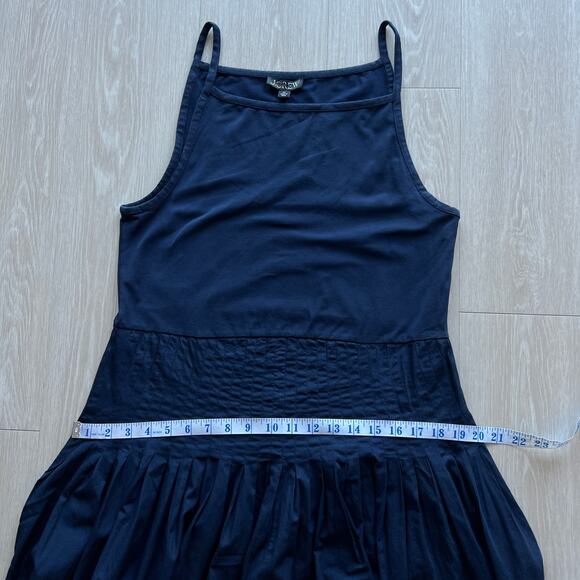J Crew Pintuck Mixy Dress Size XL Navy Midi Sleeveless - Picture 7 of 11